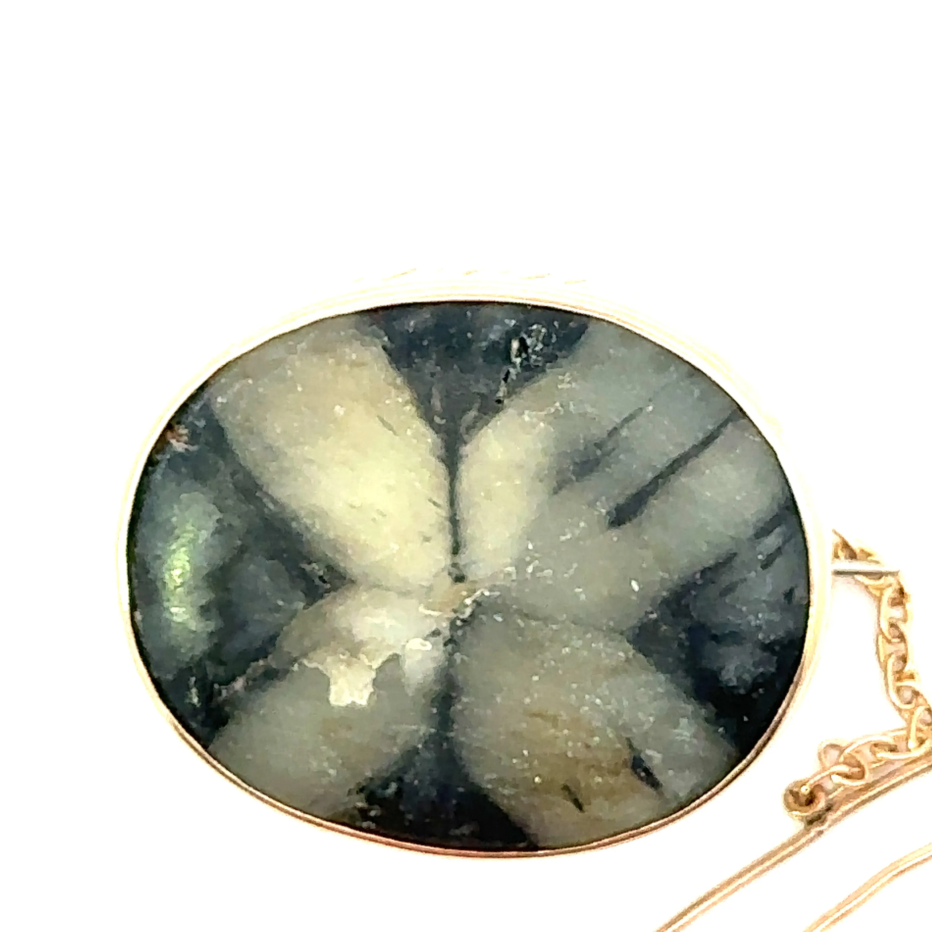 15ct Rose Gold Staurolite Brooch