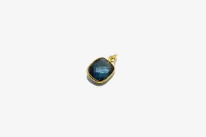 18k Gold Blue Topaz Charm