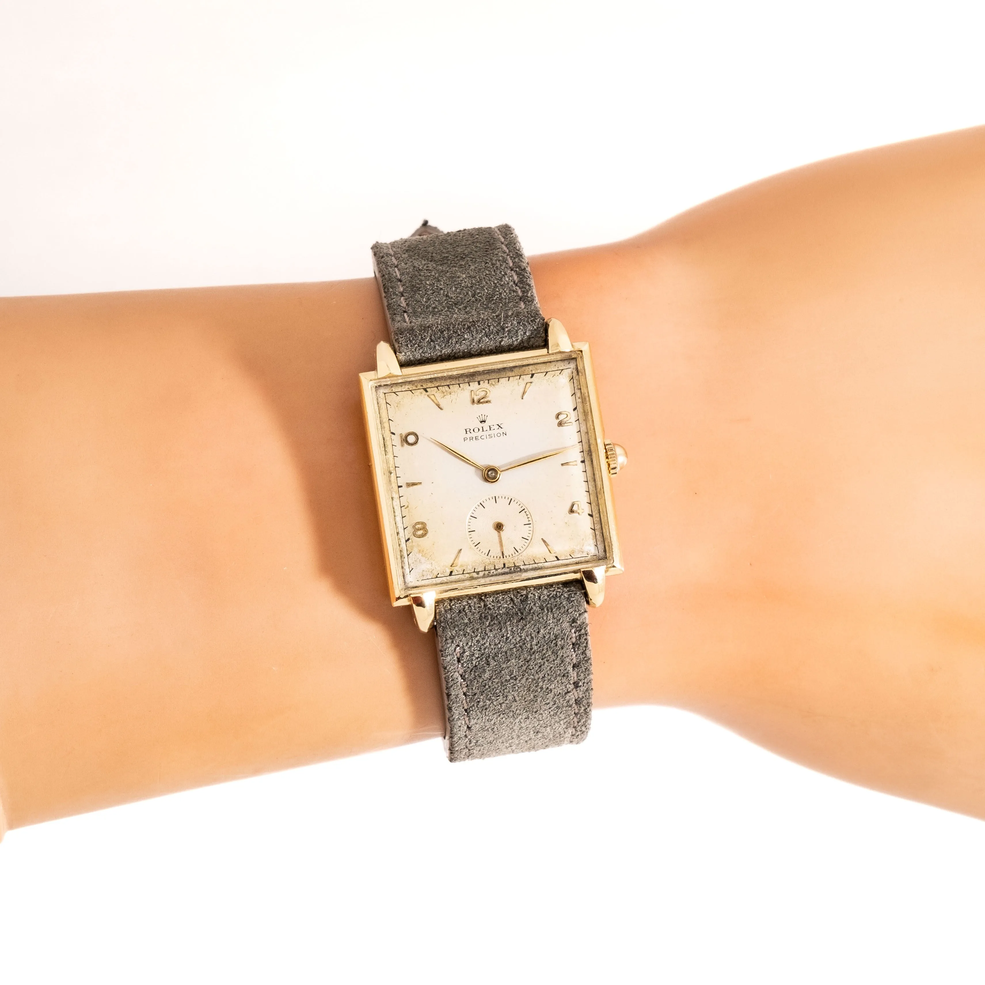 1945 Vintage Rolex Precision Chronometer "Modele Depose" Ref. 4330 Watch in Solid 18k Yellow (# 14851)