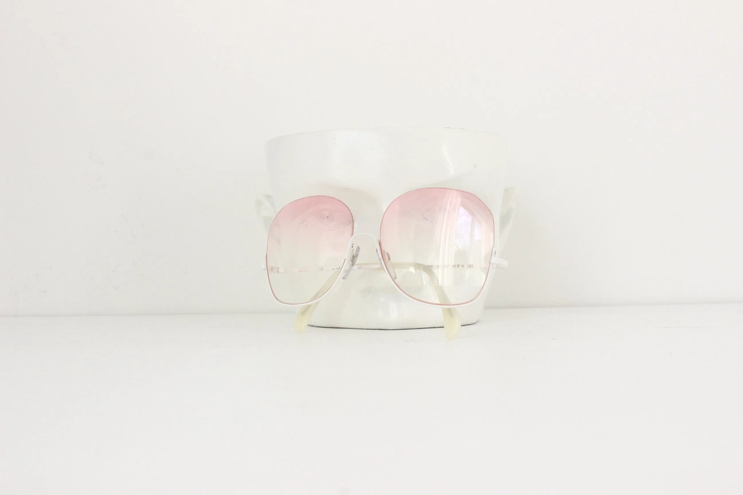 1970s European Pink Lens Half-Frame Sunglasses