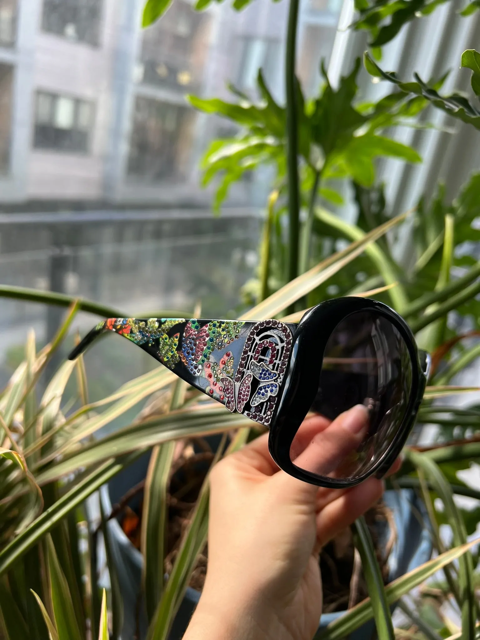 2000s Vintage Ed Hardy Diamonte Sunglasses