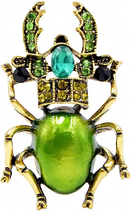 3 Colors Rhinestone Beetle Brooches Women Enamel Insect Brooch Pin Small Bugs Jewelry Gift