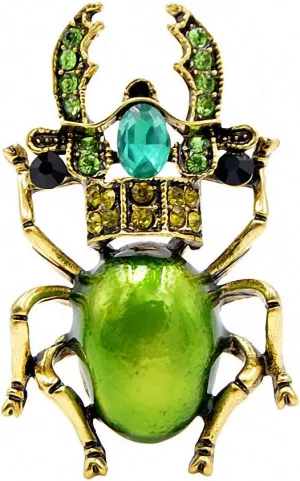 3 Colors Rhinestone Beetle Brooches Women Enamel Insect Brooch Pin Small Bugs Jewelry Gift
