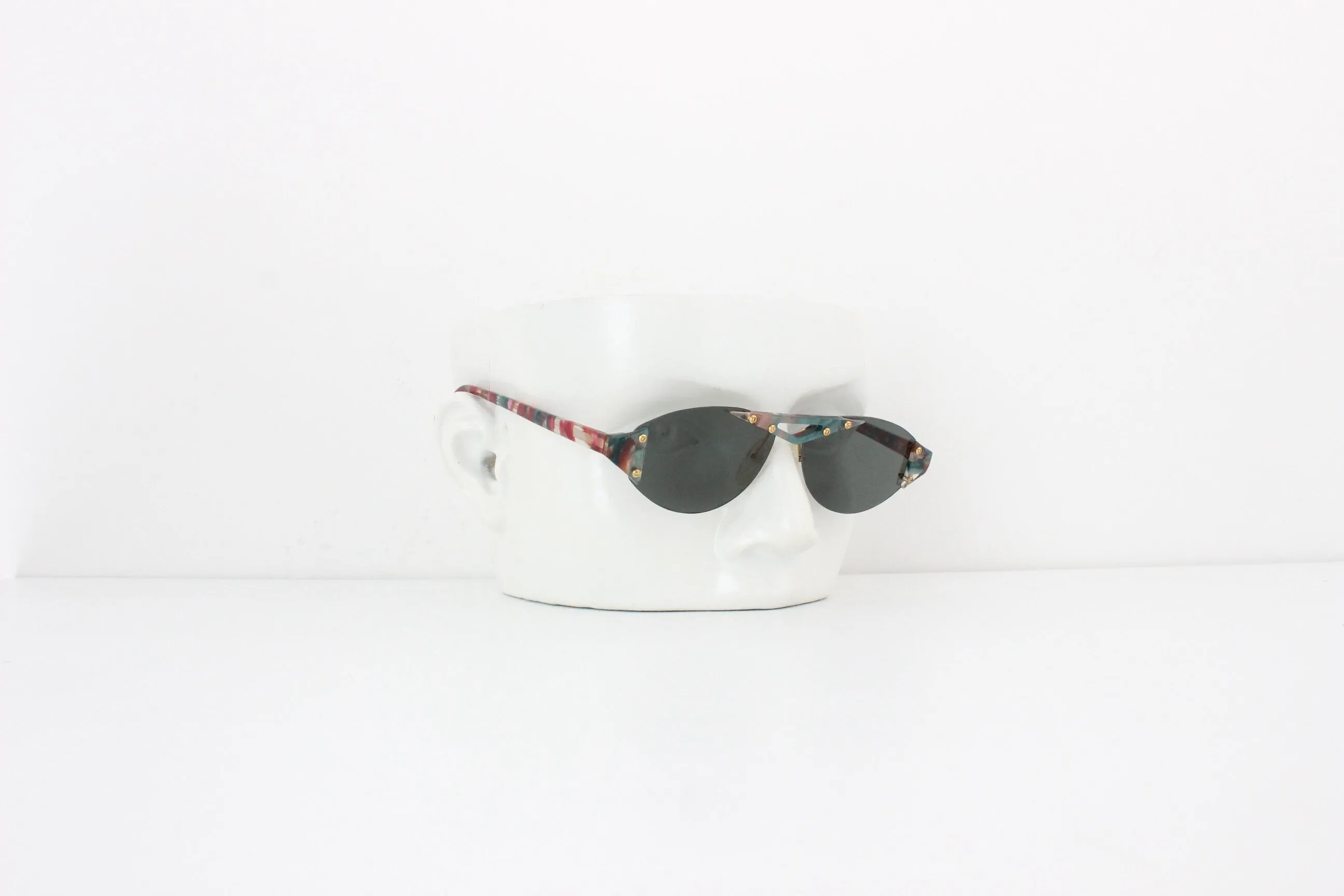 80s "Flair" Germany Mottled Resin Art Sunglasses