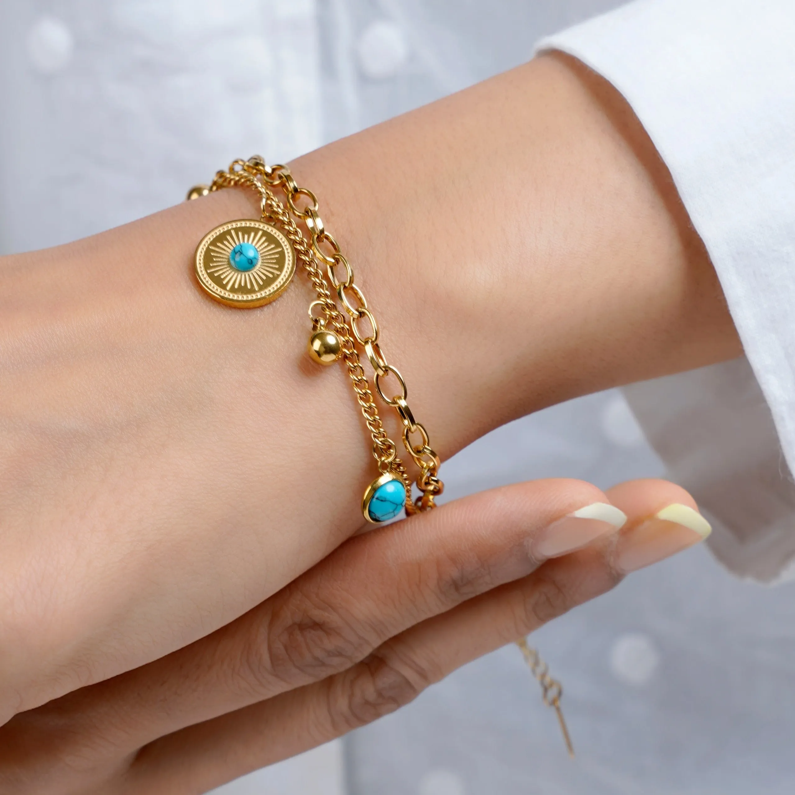 Aahana Eye 18K Gold Plated  Bracelet