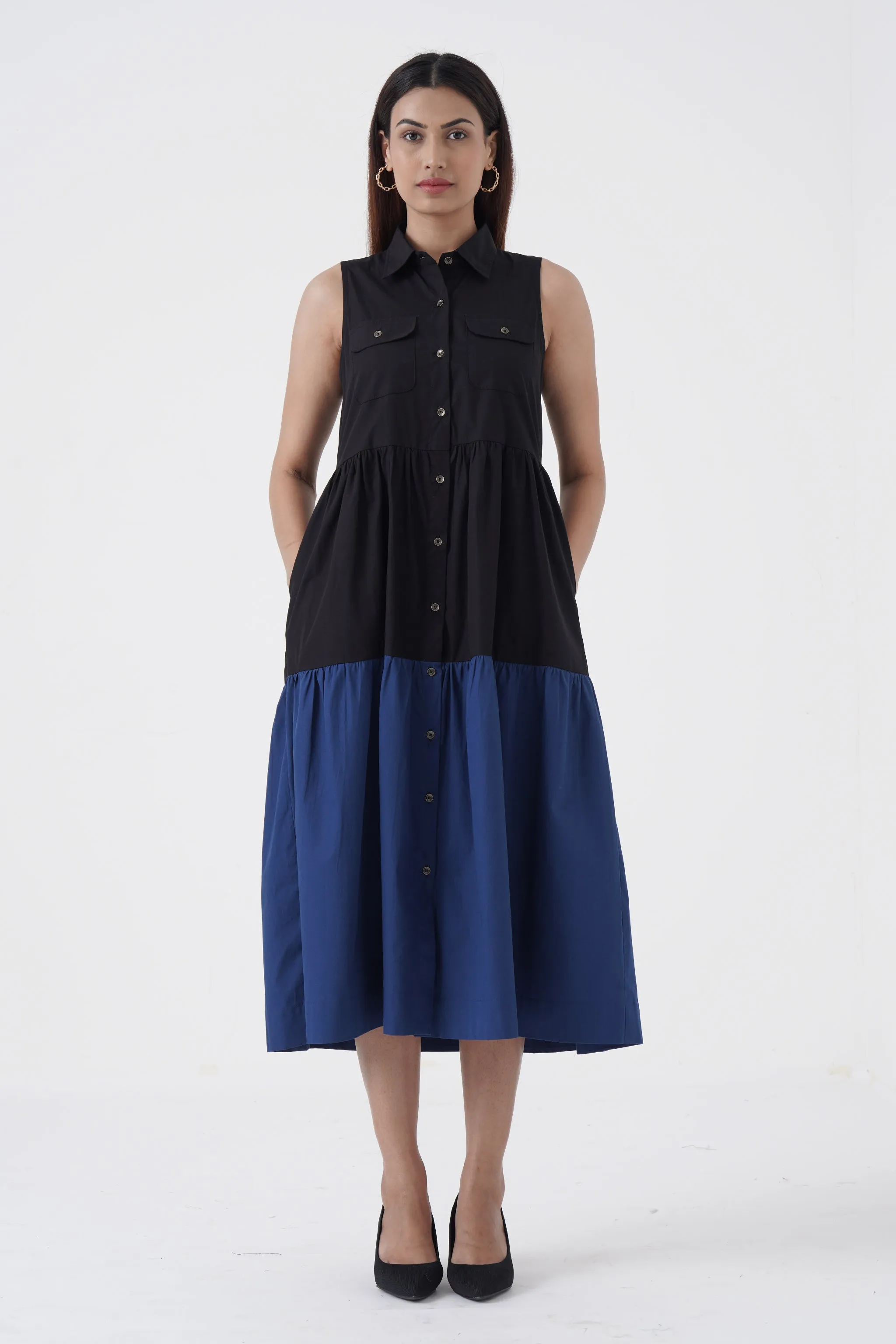 Affable - Shirt tier dress - Blue