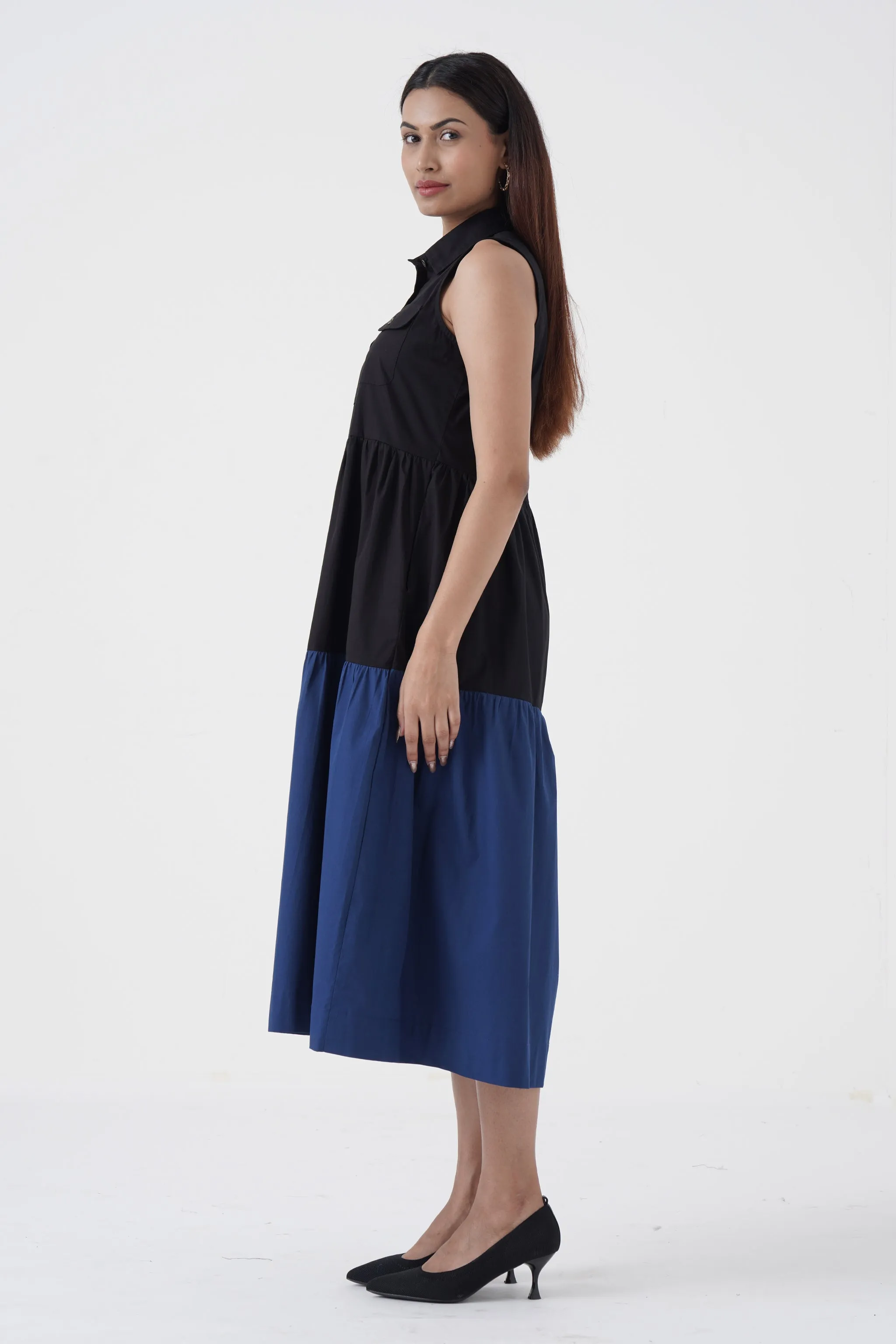 Affable - Shirt tier dress - Blue