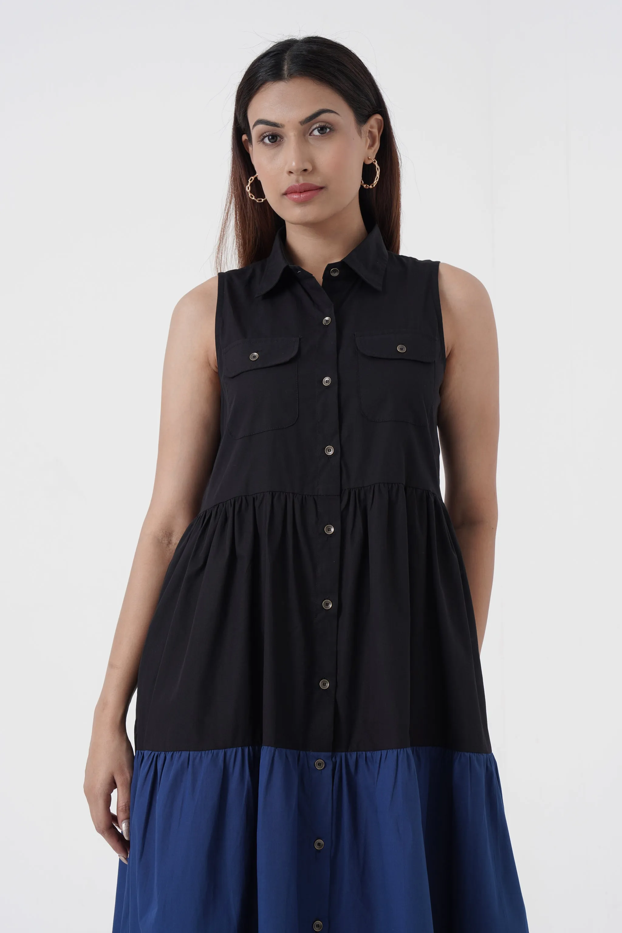 Affable - Shirt tier dress - Blue