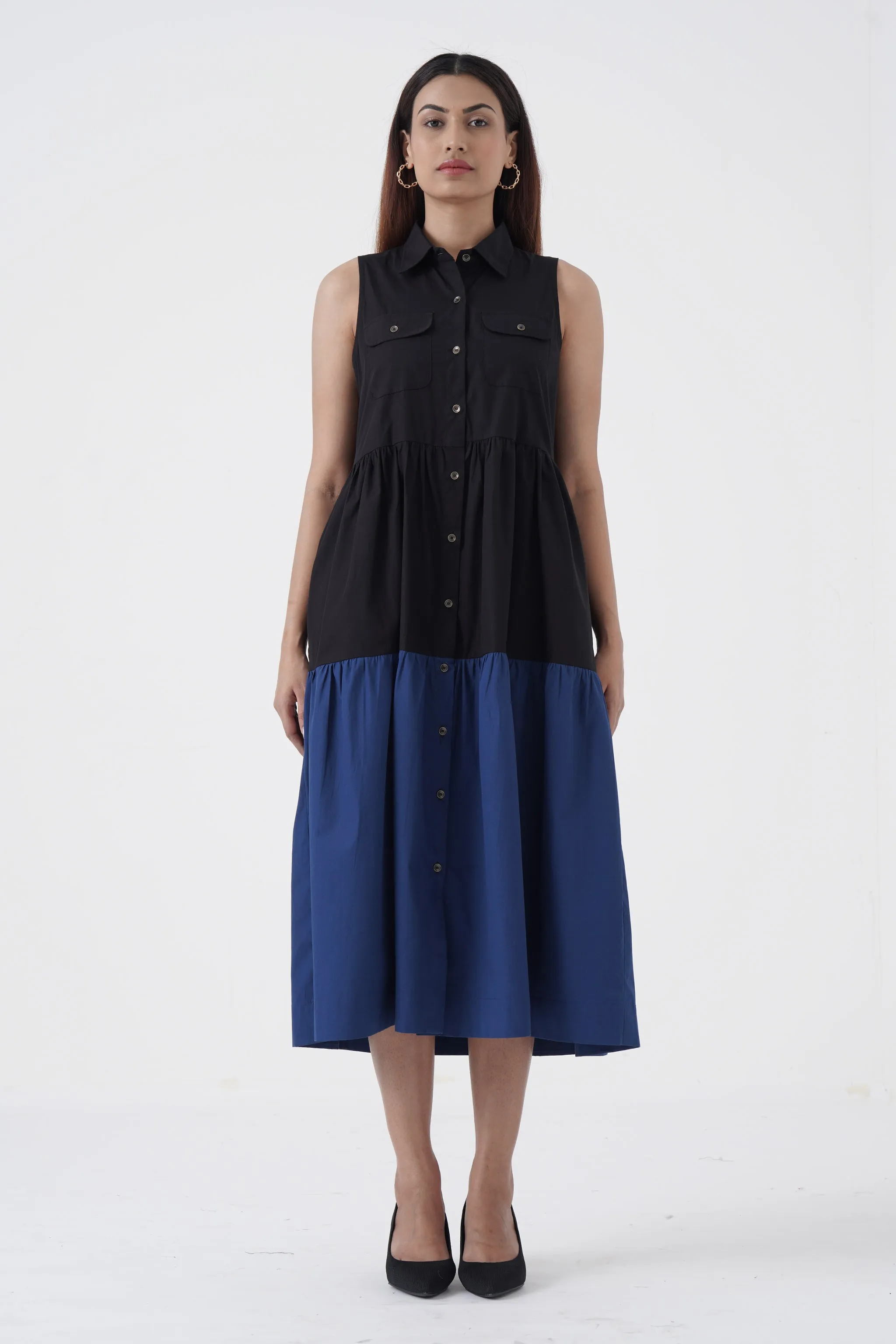 Affable - Shirt tier dress - Blue