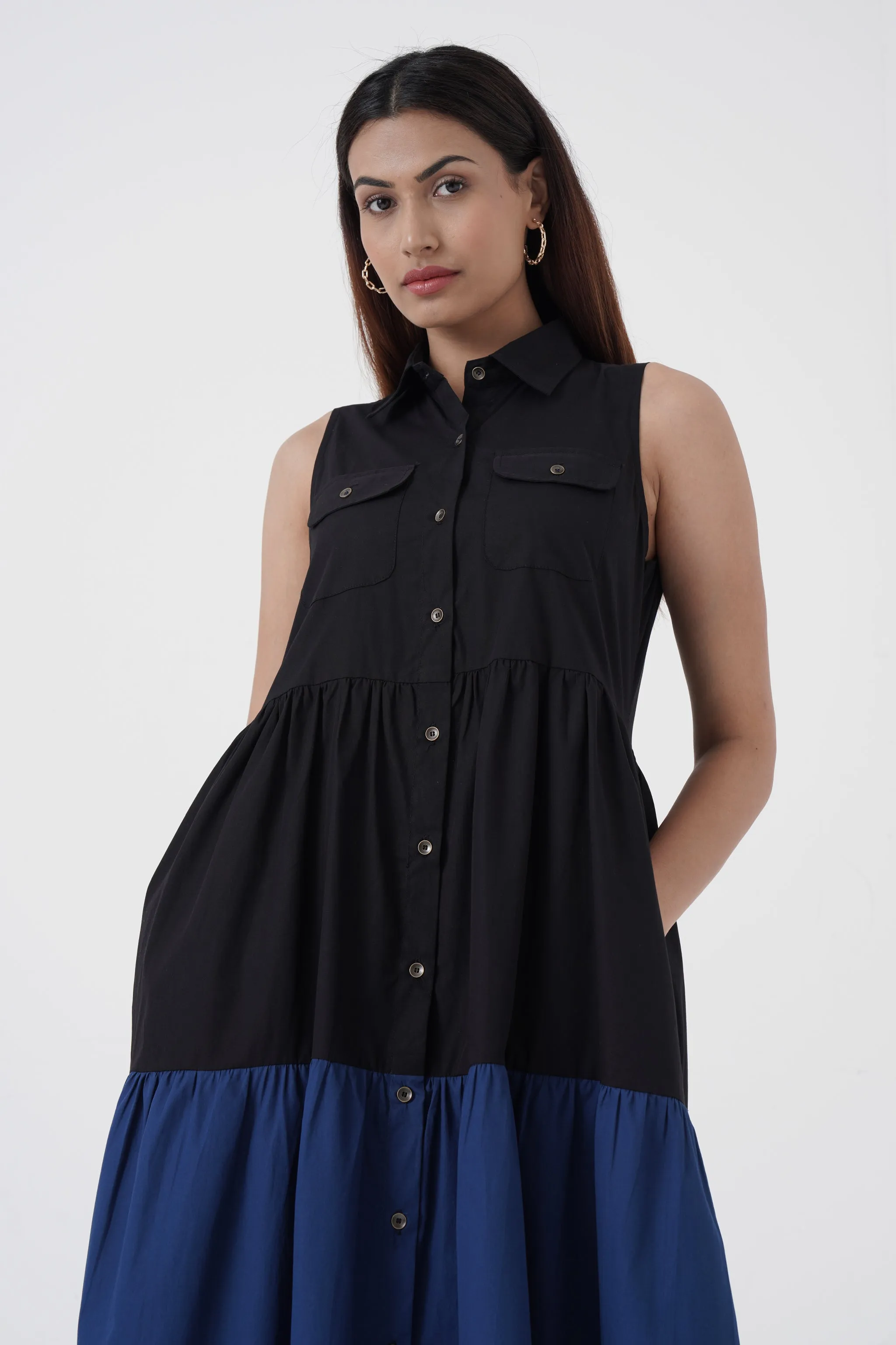 Affable - Shirt tier dress - Blue