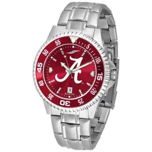 Alabama Crimson Tide Mens Competitor AnoChrome Steel Band Watch w/ Colored Bezel
