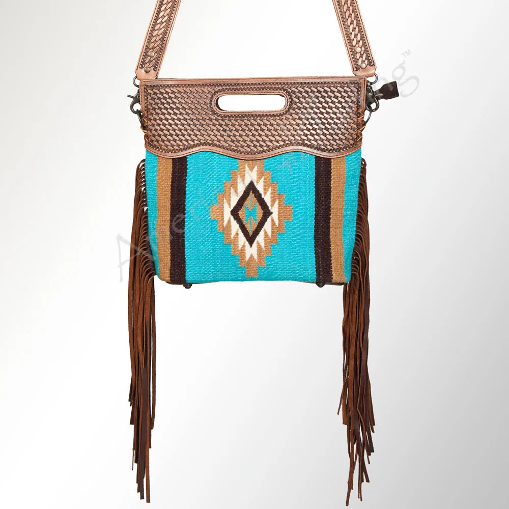 American Darling ADBG265BR Tote Saddle Blanket Genuine Leather Women Bag Western Handbag Purse