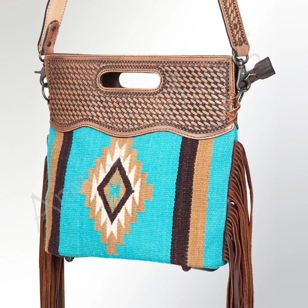 American Darling ADBG265BR Tote Saddle Blanket Genuine Leather Women Bag Western Handbag Purse