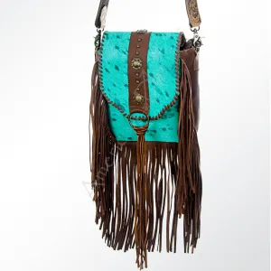 American Darling ADBG528TRQ2 Crossbody Hair-On Genuine Leather Women Bag Western Handbag Purse