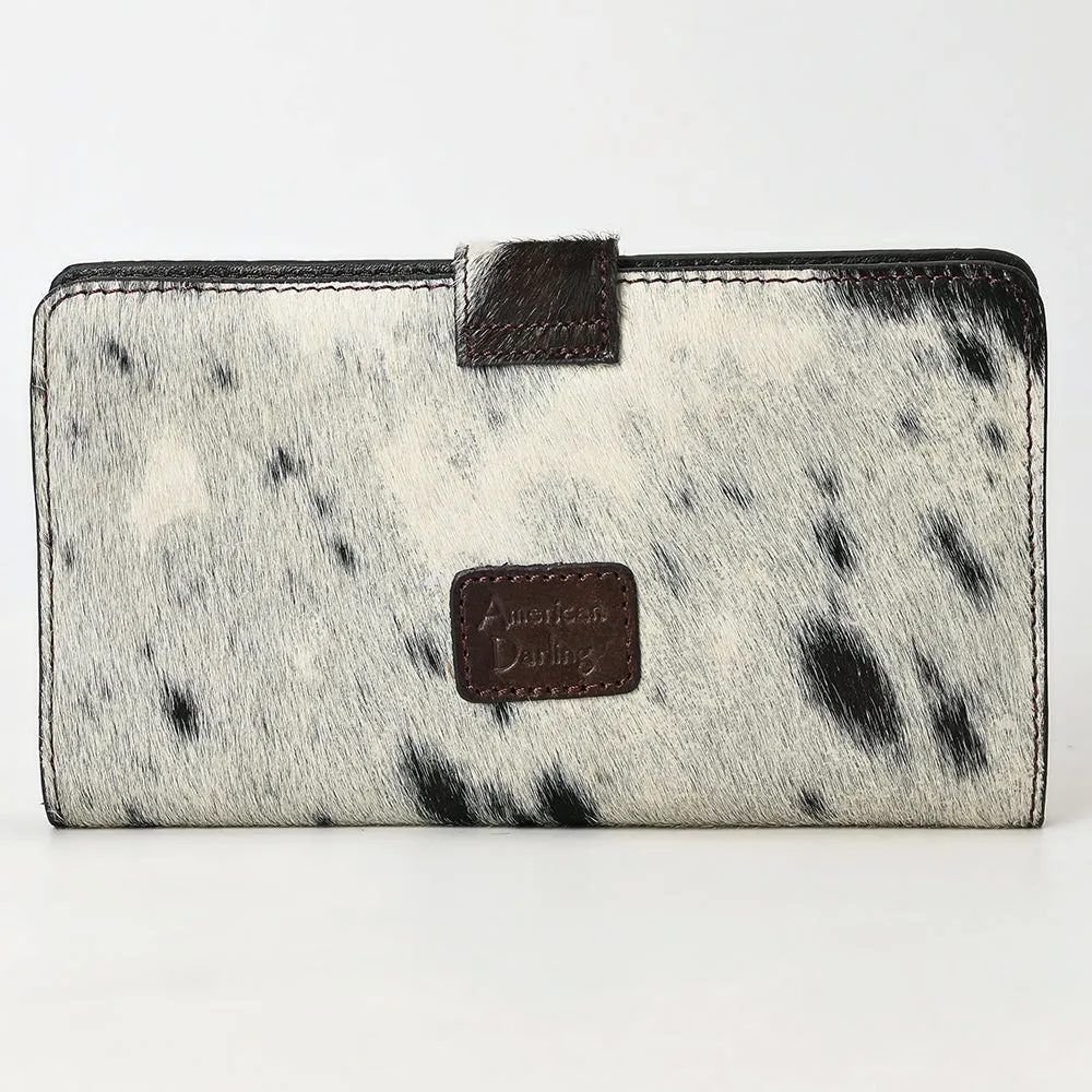 American Darling ADBGZ397A Wallet Hand Tooled Hair On Genuine Leather women bag western handbag purse