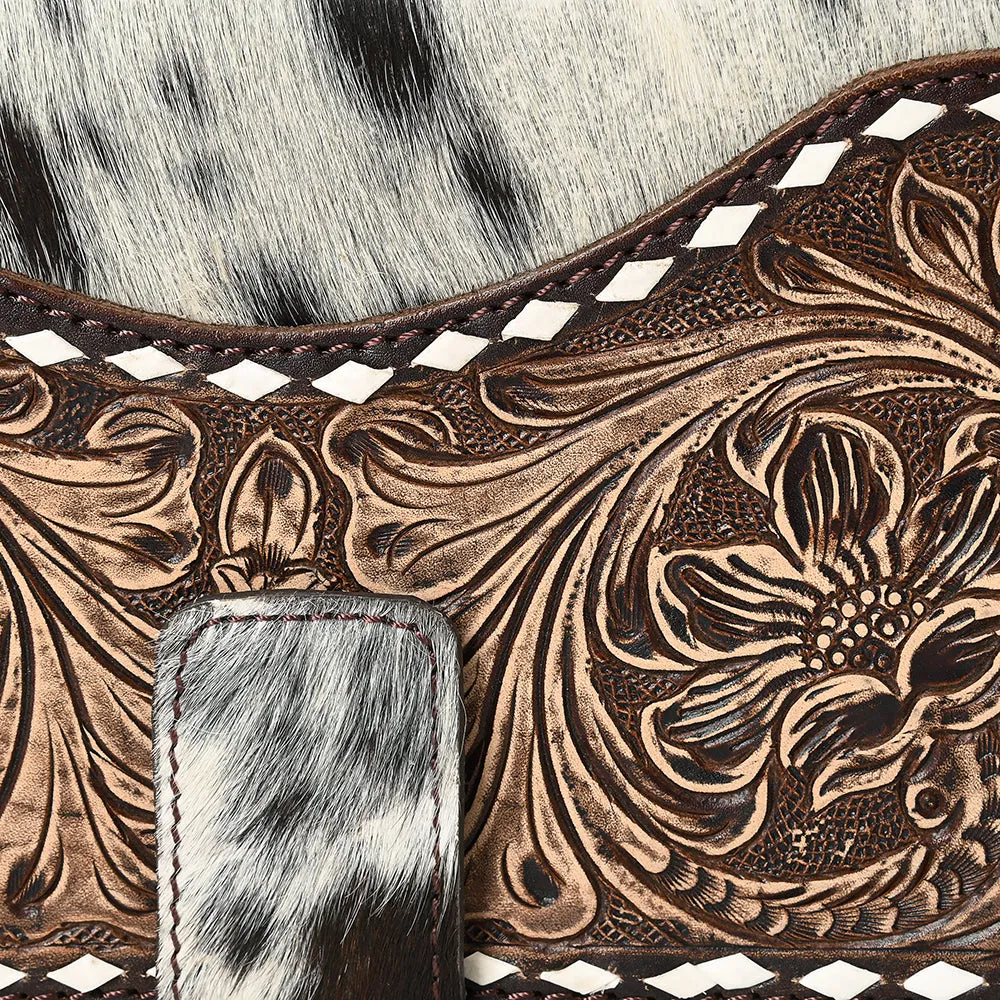American Darling ADBGZ397A Wallet Hand Tooled Hair On Genuine Leather women bag western handbag purse