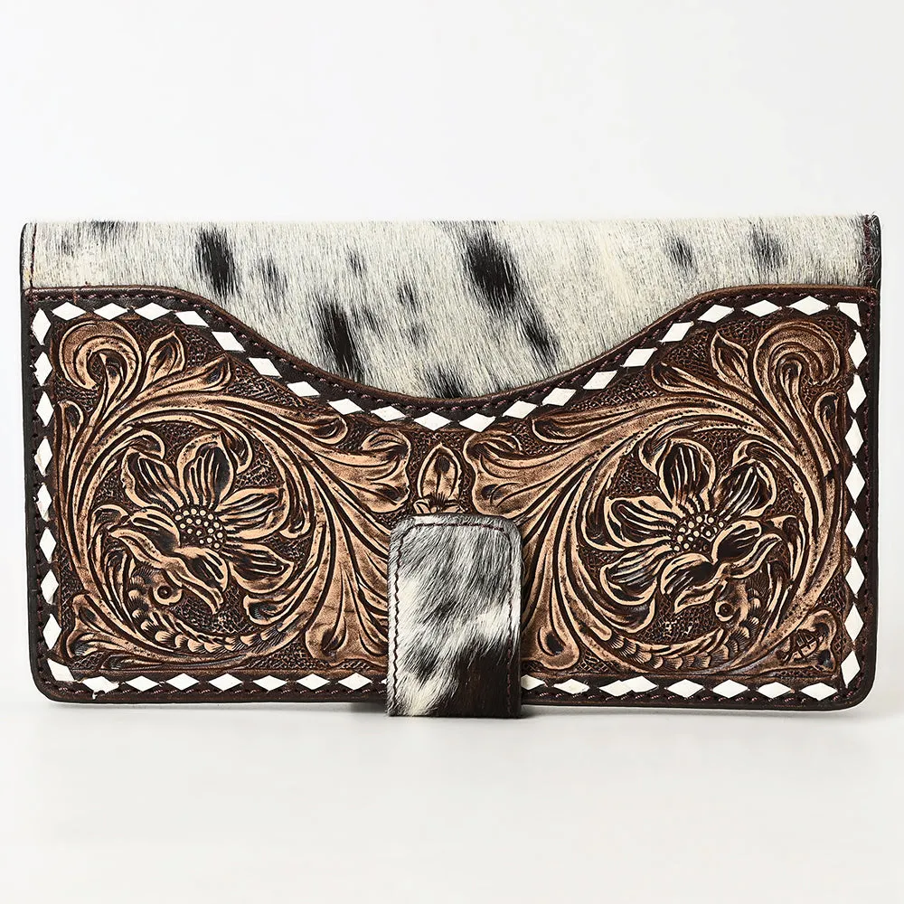 American Darling ADBGZ397A Wallet Hand Tooled Hair On Genuine Leather women bag western handbag purse