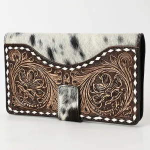 American Darling ADBGZ397A Wallet Hand Tooled Hair On Genuine Leather women bag western handbag purse