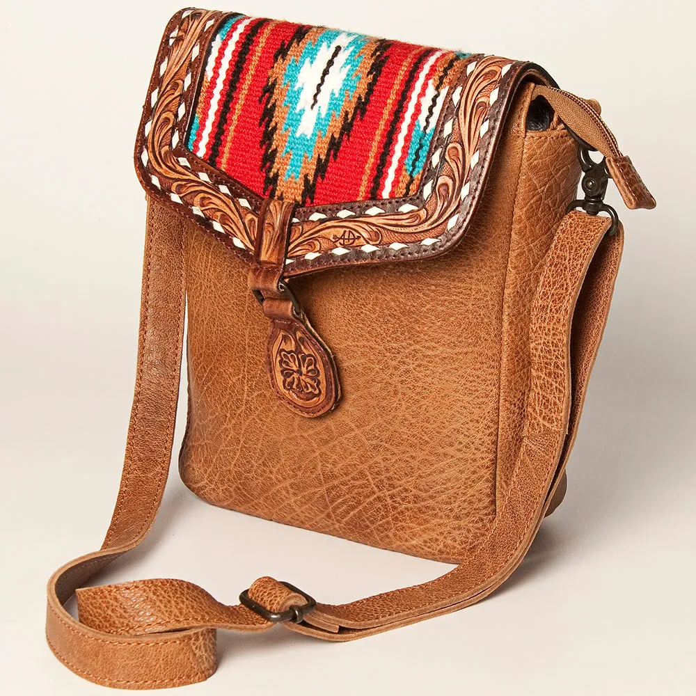 American Darling ADBGZ594B Cross Body Hand Tooled Saddle Blanket Genuine Leather women bag western handbag purse
