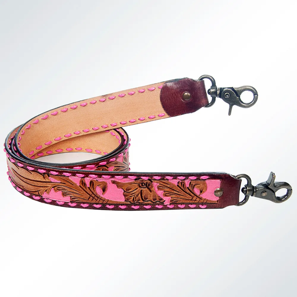 American Darling ADSTF158 Hand Tooled Genuine Leather Crossbody Handle Strap For Bags