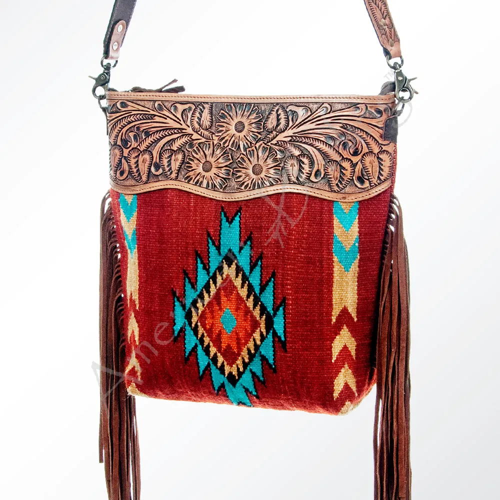 American Darling Signature Crossbody Hand Tooled Saddle Blanket Genuine Leather Women Bag Western Handbag Purse