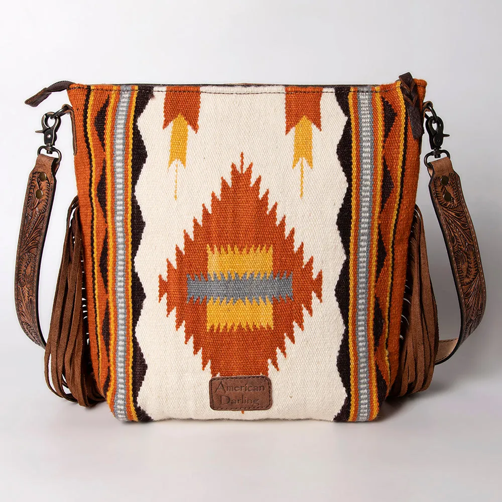 American Darling Signature Crossbody Hand Tooled Saddle Blanket Genuine Leather Women Bag Western Handbag Purse