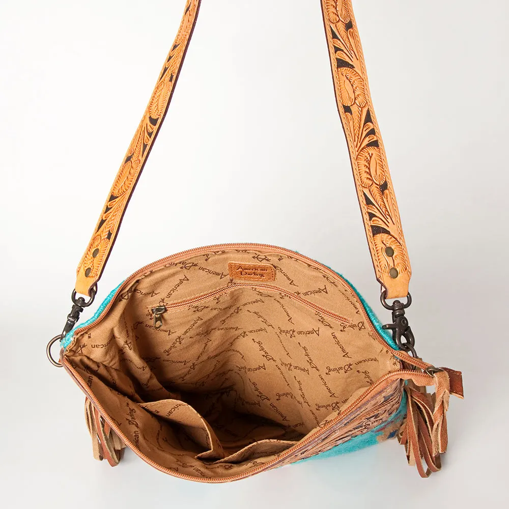 American Darling Signature Crossbody Hand Tooled Saddle Blanket Genuine Leather Women Bag Western Handbag Purse
