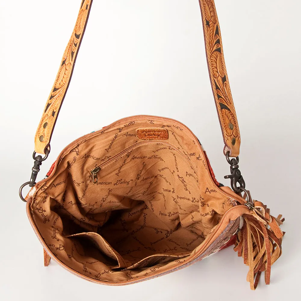 American Darling Signature Crossbody Hand Tooled Saddle Blanket Genuine Leather Women Bag Western Handbag Purse