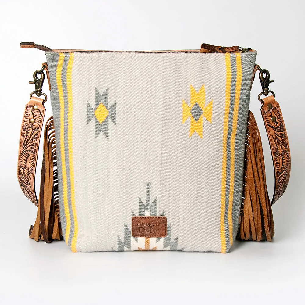 American Darling Signature Crossbody Hand Tooled Saddle Blanket Genuine Leather Women Bag Western Handbag Purse