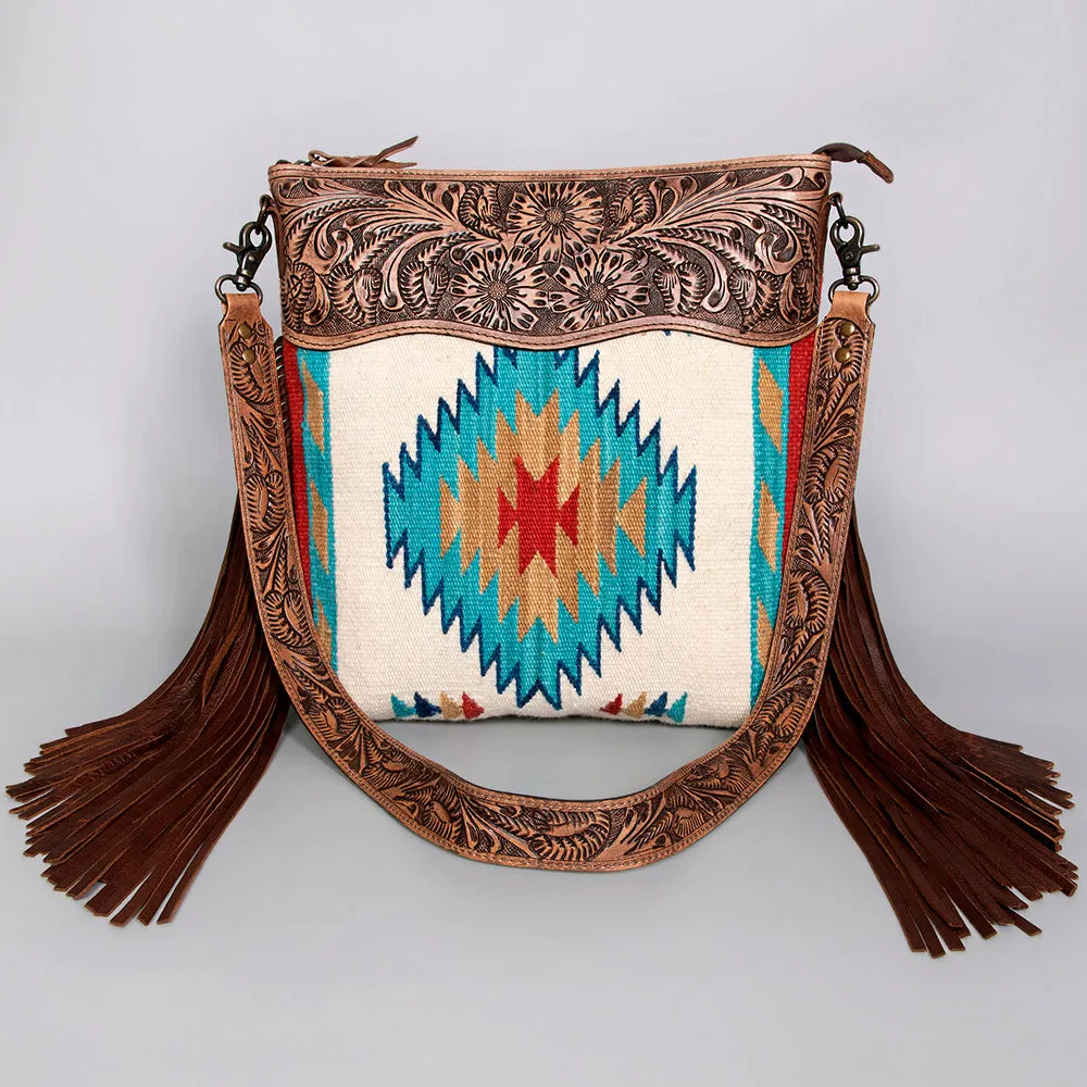 American Darling Signature Crossbody Hand Tooled Saddle Blanket Genuine Leather Women Bag Western Handbag Purse