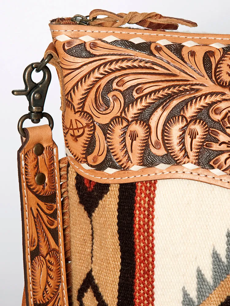 American Darling Signature Crossbody Hand Tooled Saddle Blanket Genuine Leather Women Bag Western Handbag Purse