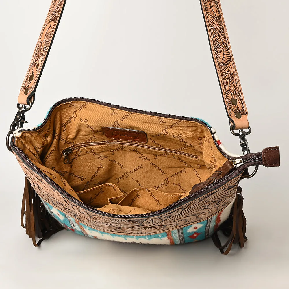 American Darling Signature Crossbody Hand Tooled Saddle Blanket Genuine Leather Women Bag Western Handbag Purse
