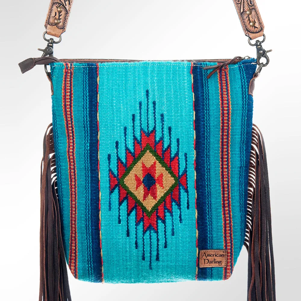 American Darling Signature Crossbody Hand Tooled Saddle Blanket Genuine Leather Women Bag Western Handbag Purse