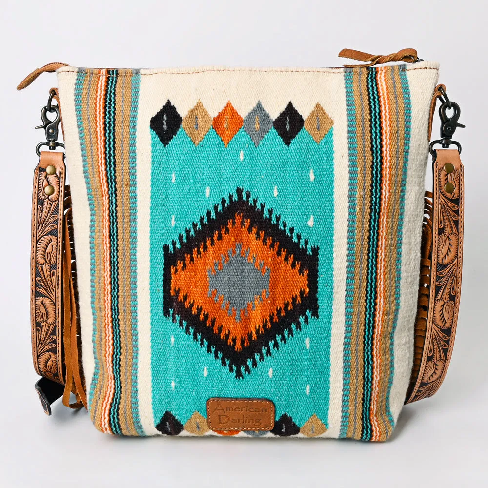 American Darling Signature Crossbody Hand Tooled Saddle Blanket Genuine Leather Women Bag Western Handbag Purse