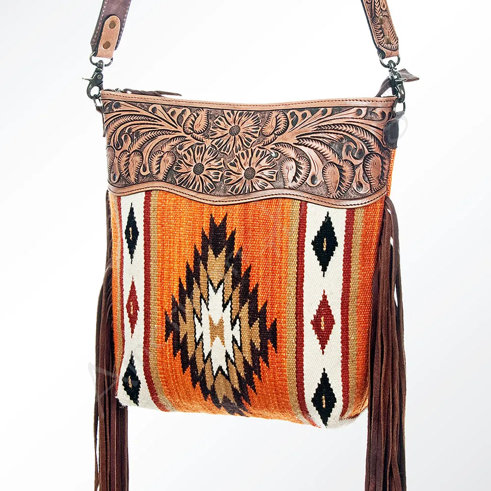 American Darling Signature Crossbody Hand Tooled Saddle Blanket Genuine Leather Women Bag Western Handbag Purse