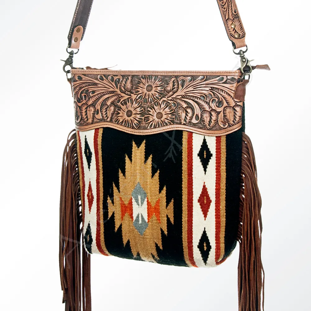 American Darling Signature Crossbody Hand Tooled Saddle Blanket Genuine Leather Women Bag Western Handbag Purse