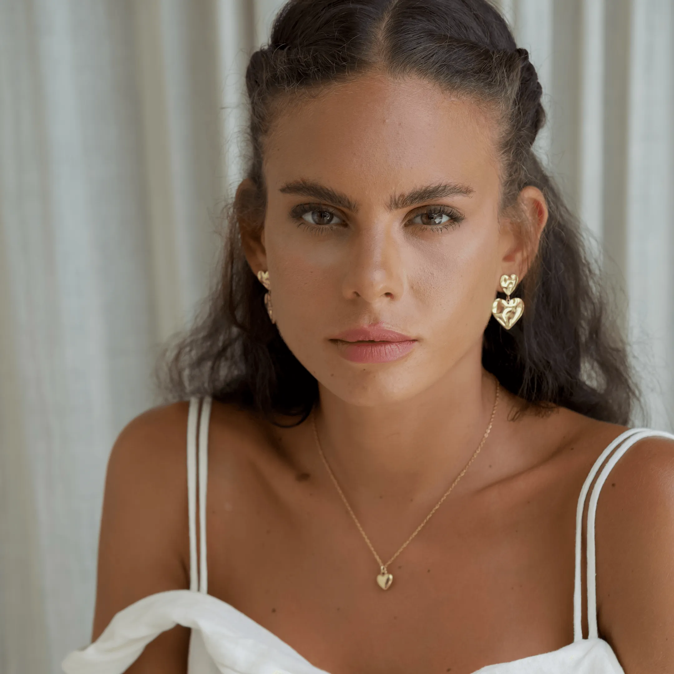Asmara Heart Earrings - Gold