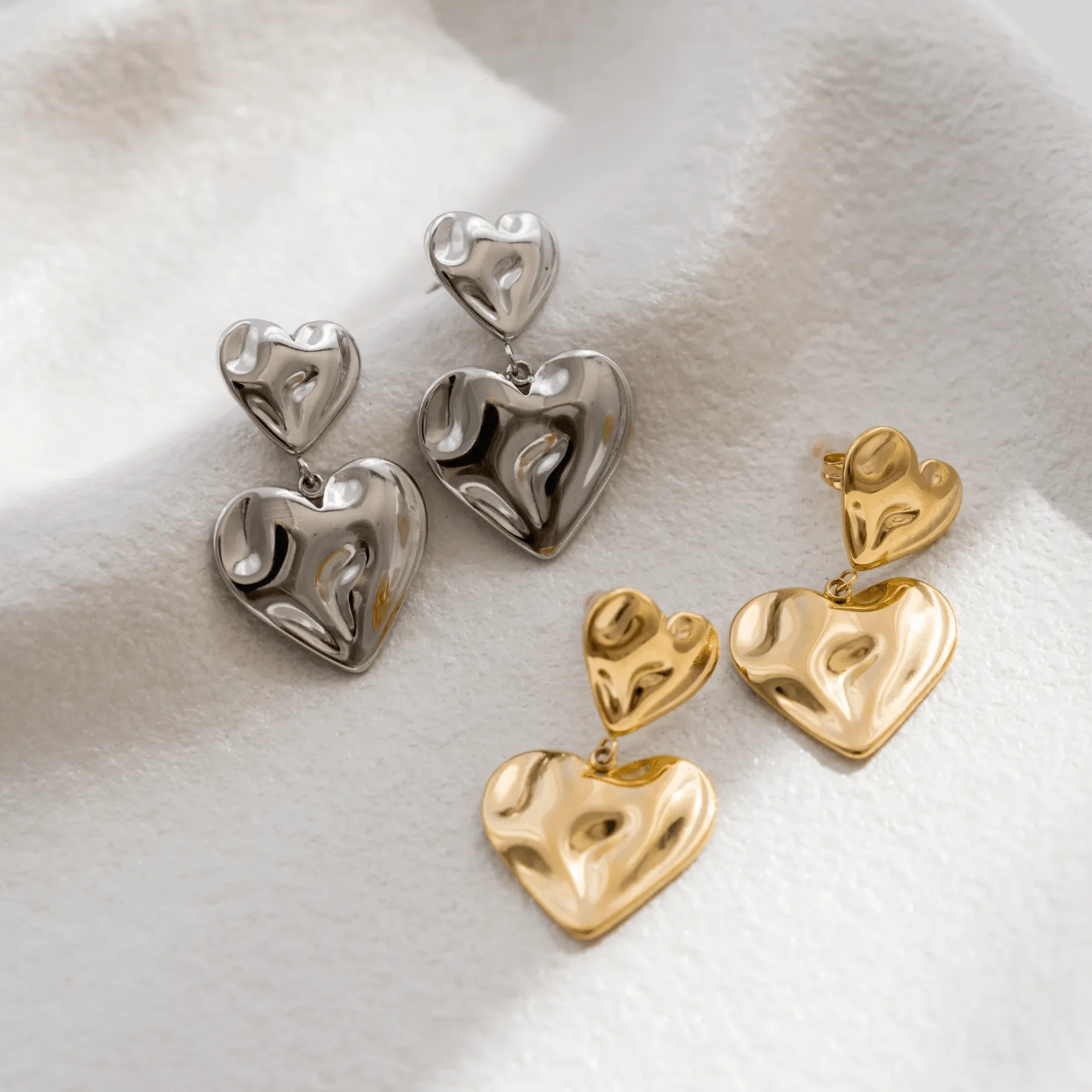 Asmara Heart Earrings - Gold