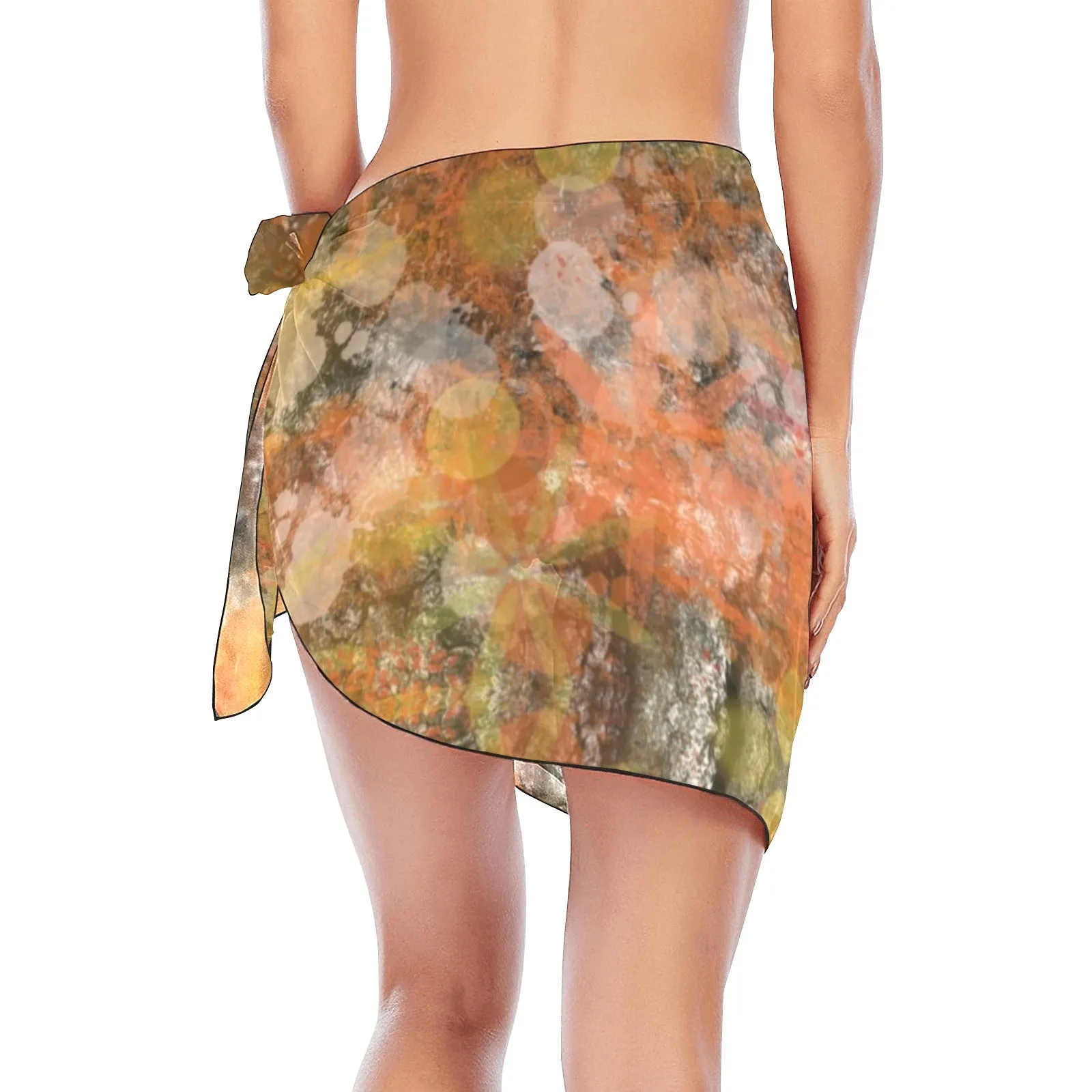 Autumn Tones Short Chiffon Sarong Wrap up to 5 XL (FWS)