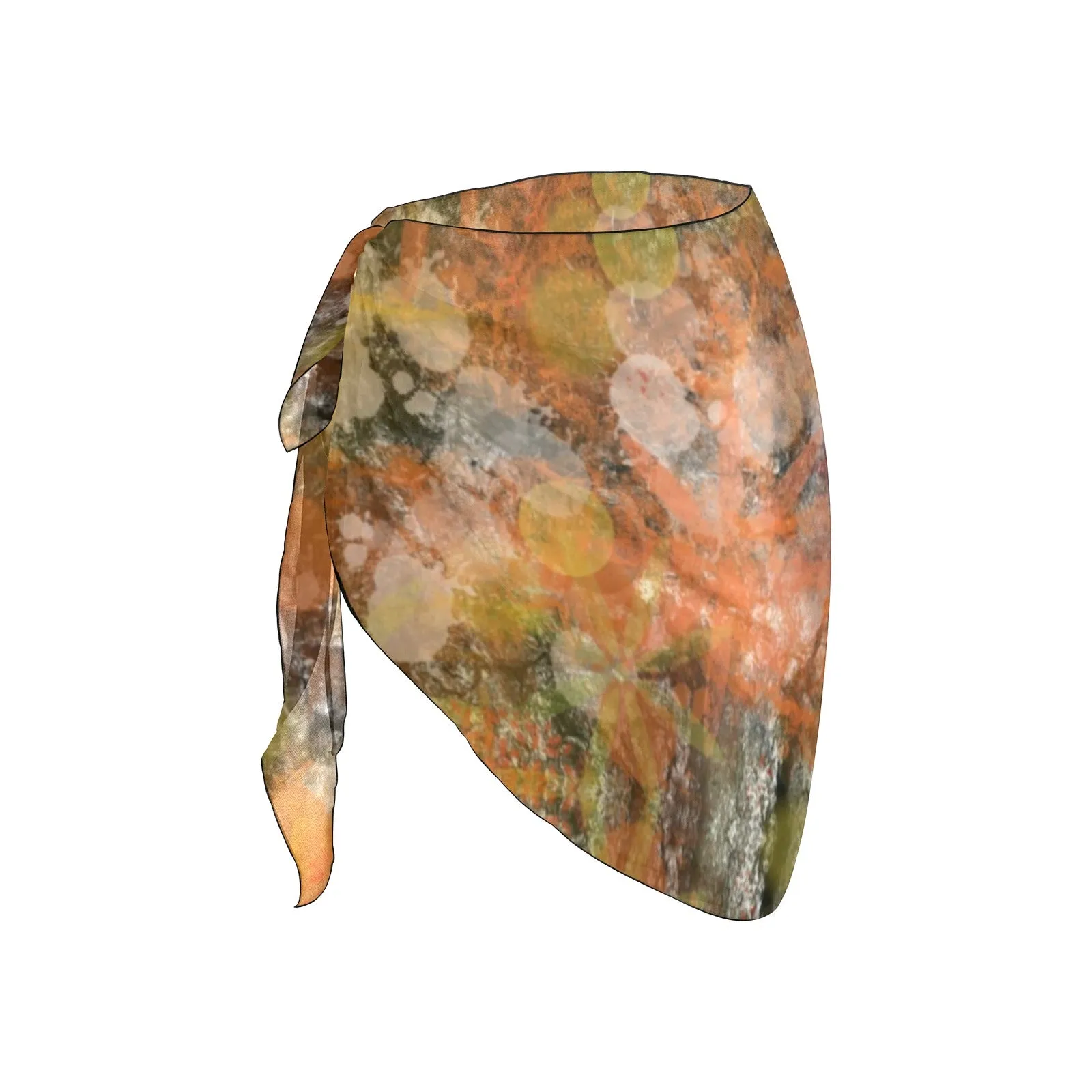Autumn Tones Short Chiffon Sarong Wrap up to 5 XL (FWS)