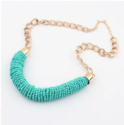 Beaded M Coil Necklace- 20% OFF