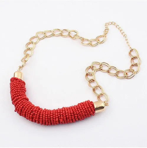 Beaded M Coil Necklace- 20% OFF