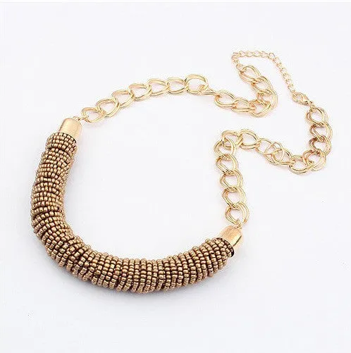 Beaded M Coil Necklace- 20% OFF