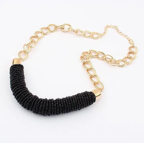 Beaded M Coil Necklace- 20% OFF