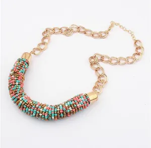 Beaded M Coil Necklace- 20% OFF