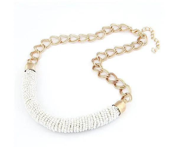 Beaded M Coil Necklace- 20% OFF