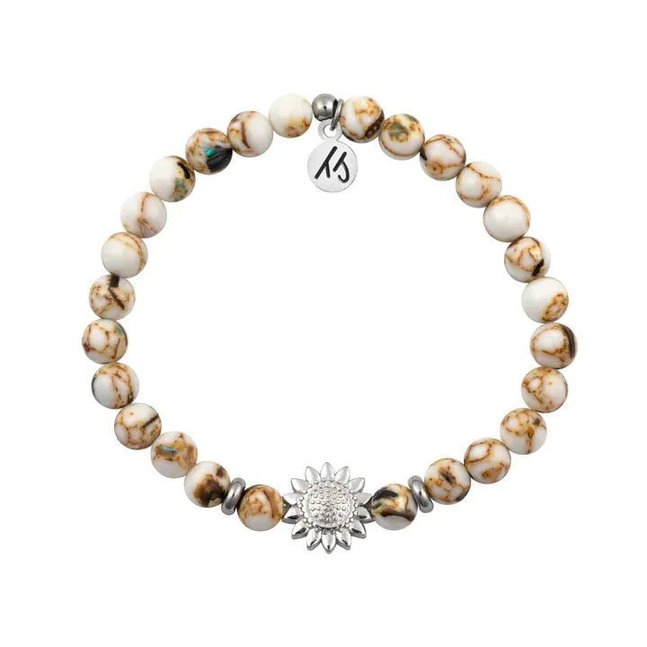Beaded Moments Bracelet- Sunflower Sterling Silver Charm