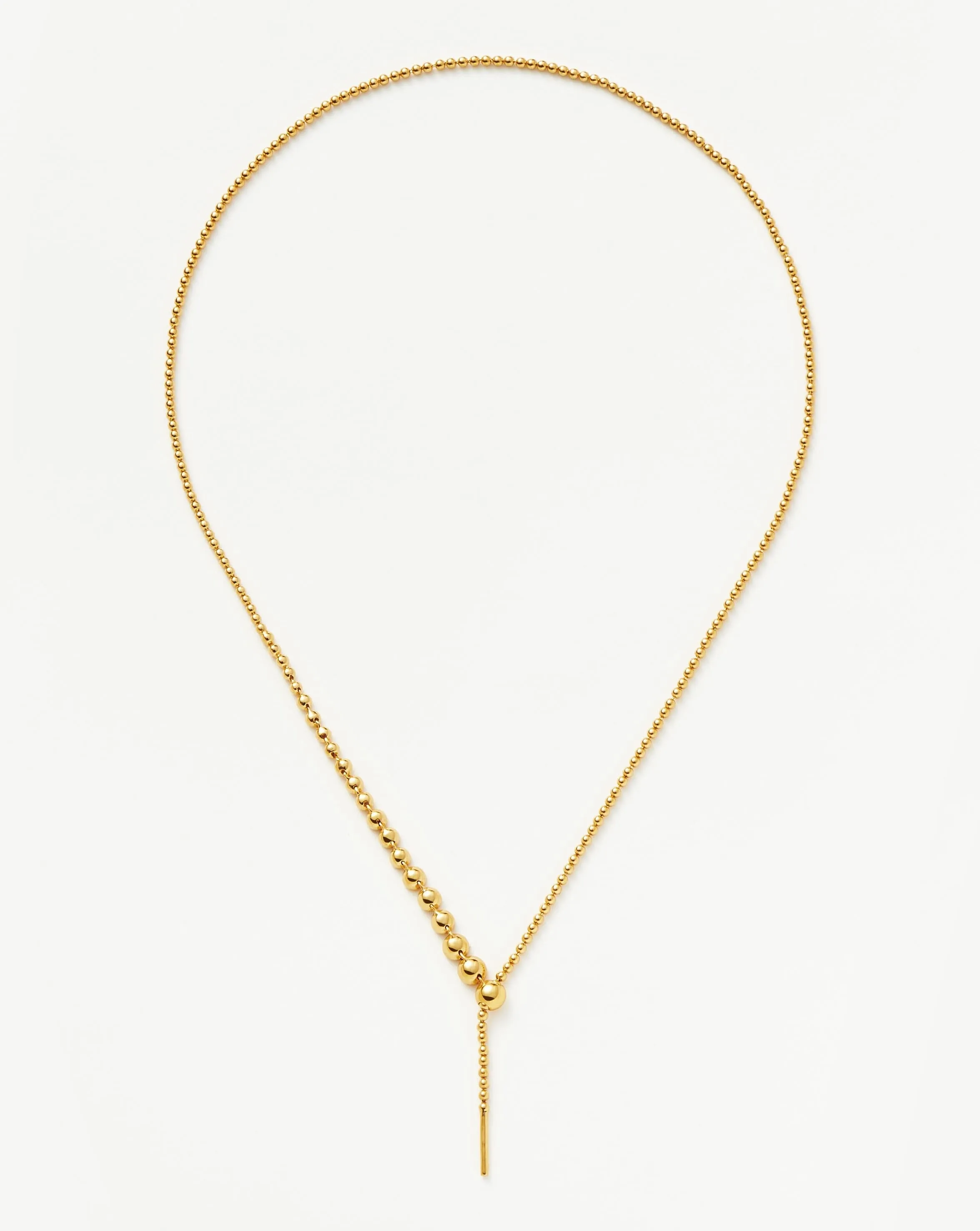 Beaded Stone Slider Lariat Necklace | 18ct Gold Vermeil/Cubic Zirconia
