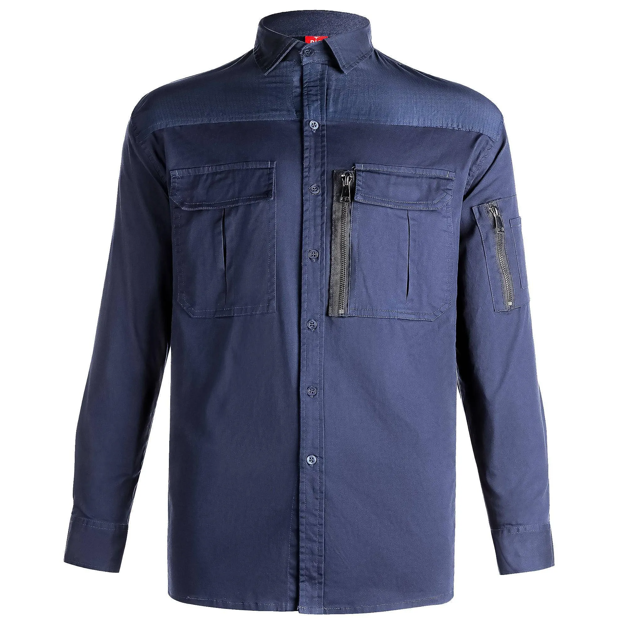 Big Bee ZIP Mens Work Shirts, Stretch Cotton
