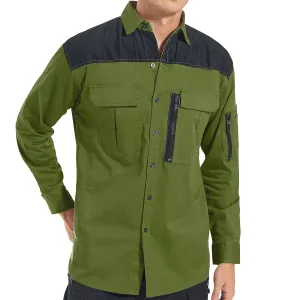 Big Bee ZIP Mens Work Shirts, Stretch Cotton